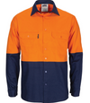 HiVis L/W Cool-Breeze T2 Vertical Vented Long Sleeve Cotton Shirt with Gusset Sleeves