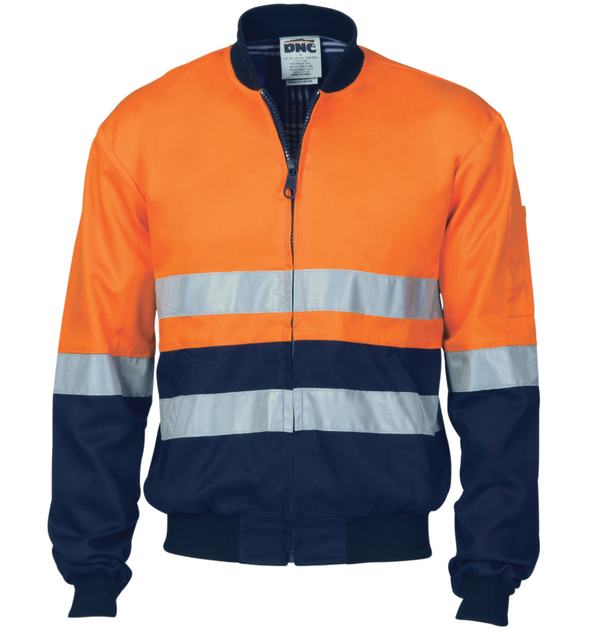 HiVis Two Tone D/N Cotton Bomber Jacket With 3M Reflective Tape