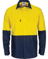 HiVis R/W Cool-Breeze T2 Vertical Vented Long Sleeve Cotton Shirt with Gusset Sleeves