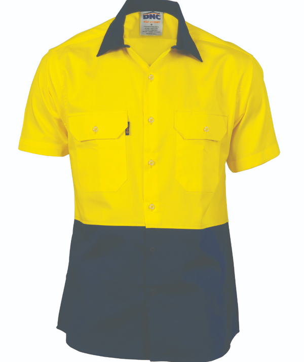 HiVis Two Tone Cotton Drill Short Sleeve