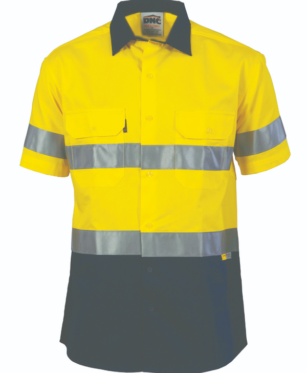 HiVis Two Tone Short Sleeve Drill Shirt with 3M 8906 R/Tape