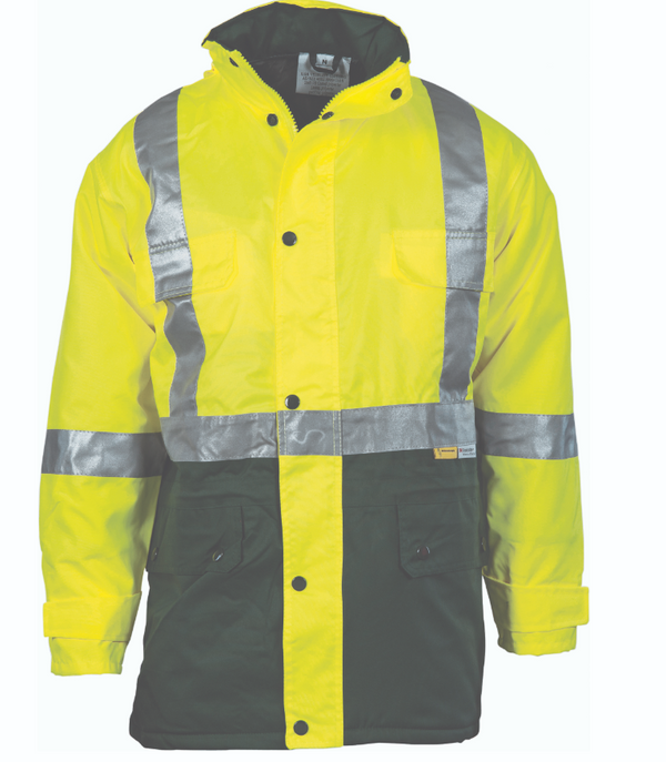 HiVis Two Tone Quilted Jacket With Reflective Tape