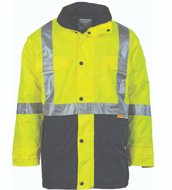 HiVis Two Tone Quilted Jacket With Reflective Tape