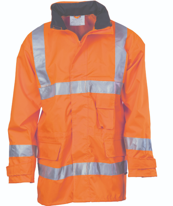 HiVis D/N Breathable Rain Jacket With Reflective Tape