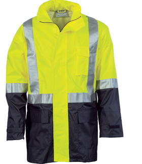 HiVis Two Tone Lightweight Rain Jacket With Reflective Tape