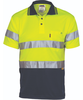 Hivis D/N Cool Breathe Short Sleeve Polo Shirt With 3M R/Tape