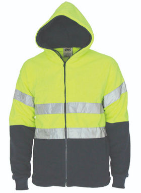 Hi Vis Full Zip Polar Fleece Hoodie with CSR R/Tape