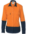 Ladies HiVis Two Tone Cool-Breeze Cotton Long Sleeve