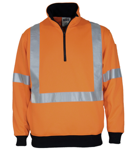 Hi Vis X Back 1/2 Zip Cotton Jumper