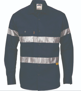 HiVis Cool-Breeze Cotton Long Sleeve With Generic Reflective Tape