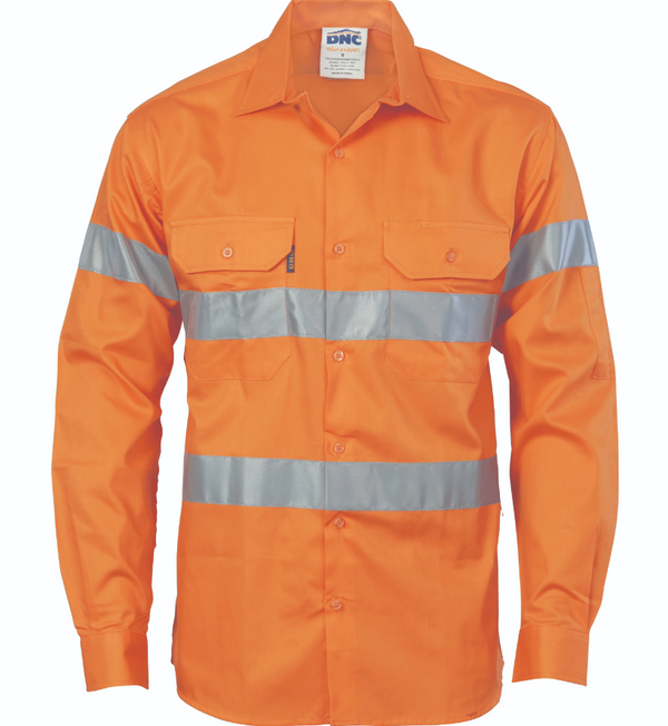 HiVis Cool-Breeze Cotton Long Sleeve With Generic Reflective Tape