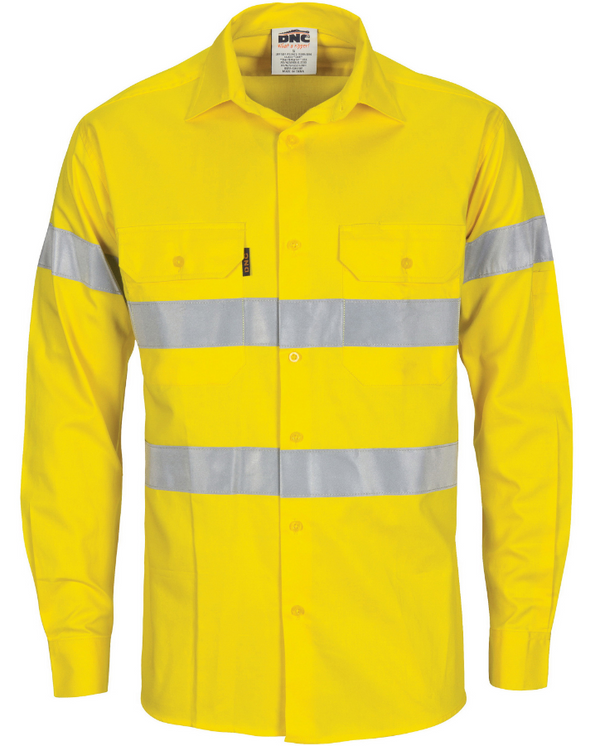 HiVis Cool-Breeze Cotton Long Sleeve With Generic Reflective Tape