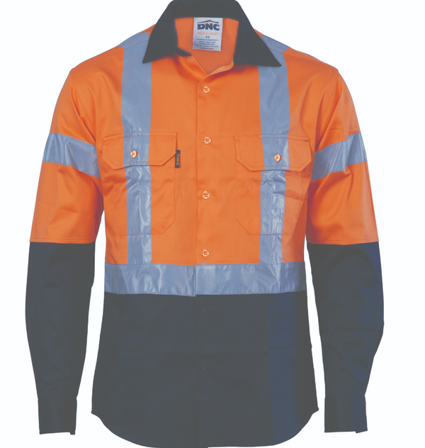 HiVis D/N Vented Drill Long Sleeve with Generic Reflective Tape