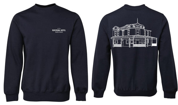 The Riverina Hotel Navy Jumper – Kids & Adults | Embroidered + Printed
