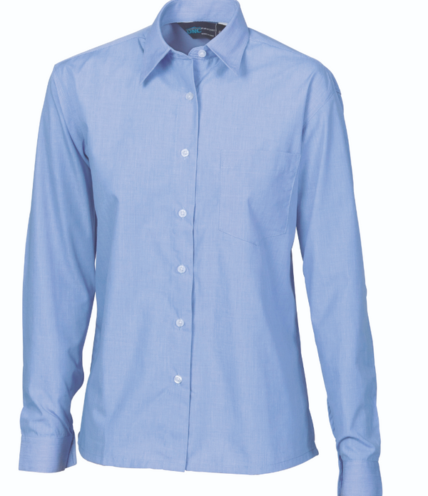 Ladies Polyester Cotton Chambray Shirt - LS