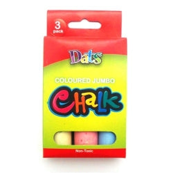 Dats Jumbo Coloured Chalk – Pack of 3