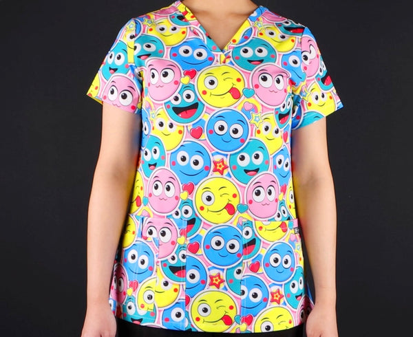 JB's Ladies Scrub Top Printed