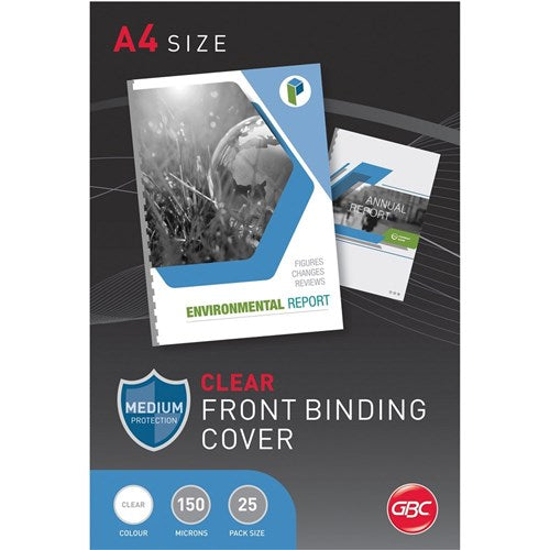 GBC Binding Cover A4 150 Micron Pack Of 25 Clear