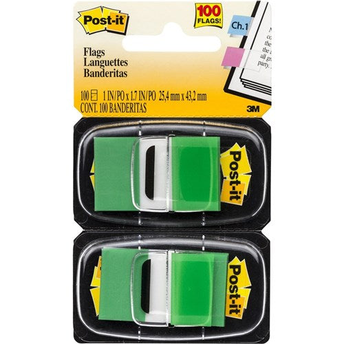 Post-It® Flags 680-GN2 Twin Pack Green 25x43mm (Pack of 2)