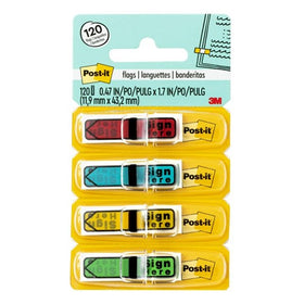 Post-It® 684-SH Arrow Flags 12x45mm Sign Here Assorted Pack of 120