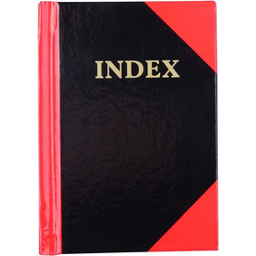Cumberland Black & Red Gloss Indexed Notebook A7 – 100 Leaf (43128)