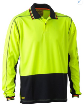 Hi Vis Polyester Mesh Long Sleeve Polo