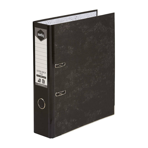 Marbig A4 Lever Arch File with Reinforced Spine (Black Mottle)