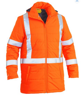 Taped Hi Vis Puffer Jacket With X Back