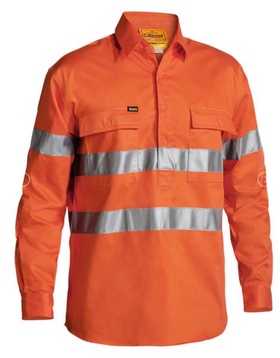 Taped Hi Vis Closed Front Drill Shirt