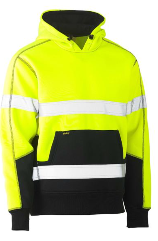 Taped Hi Vis Fleece Hoodie Pullover