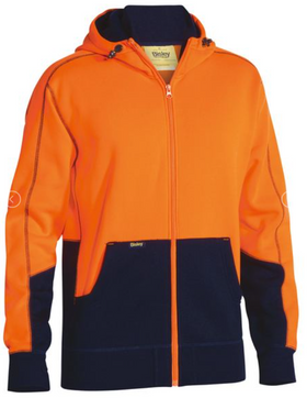 Hi Vis Zip Front Fleece Hoodie