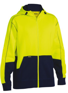 Hi Vis Zip Front Fleece Hoodie