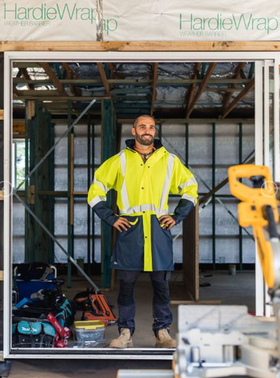 Taped Hi Vis Stretch Pu Rain Coat