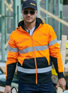Taped Hi Vis Zip Fleece Hoodie With Sherpa Lining