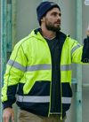 Taped Hi Vis Zip Fleece Hoodie With Sherpa Lining