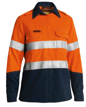 Tencate Tecasafe Plus 700 Womens Taped Hi Vis Flame Resistant Vented Shirt
