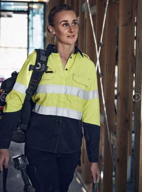 Tencate Tecasafe Plus 700 Womens Taped Hi Vis Flame Resistant Vented Shirt