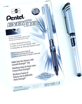 Pentel EnerGel Liquid Gel Pen 0.7mm Medium Nib – Black Ink (Box of 12) | BL17-A