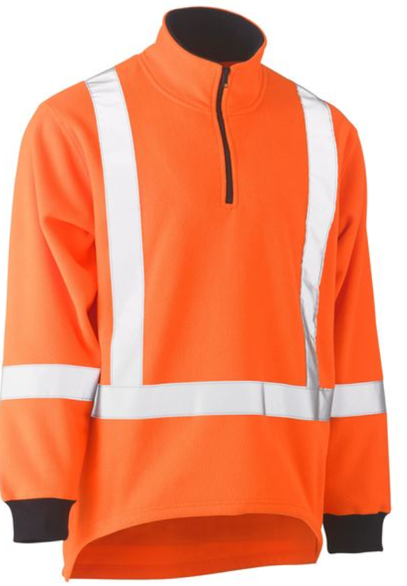 Taped TTMC Hi Vis Polar Fleece Jumper With X Back
