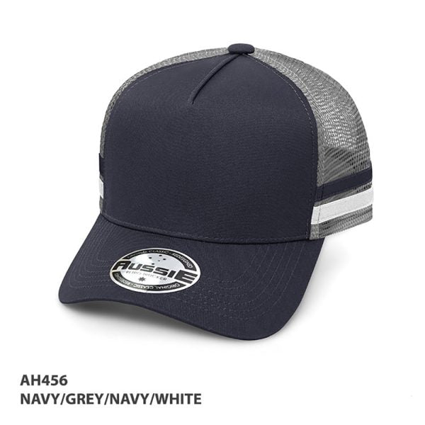 A-Frame Trucker Striped Trucker Hat