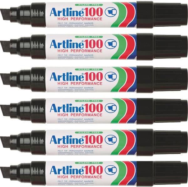 Artline 100 Permanent Marker – Black (Pack of 6)