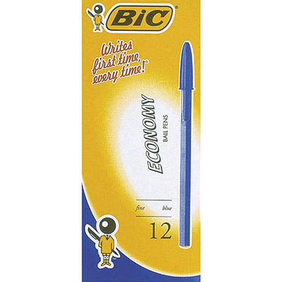 BIC Economy Ballpoint Pens Medium Blue – Box of 12