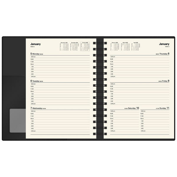 Collins Vanessa A5 Week to View 2026 Diary – Black