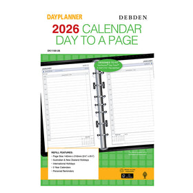 Debden DayPlanner DK1100 Desk Edition Refill – Day to Page, 216 x 140mm, White