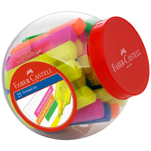 Faber-Castell Textliner Highlighters – Assorted Jar of 25