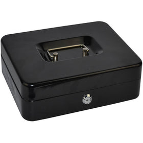 Italplast Deluxe Metal Cash Box – 160 x 200 x 90mm, Black
