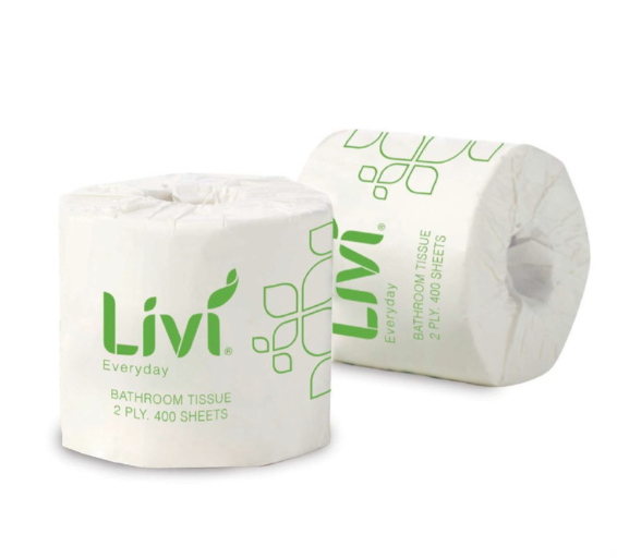 Livi Everyday Toilet Paper Rolls – 1 Ply, 1000 Sheets (Box of 48)