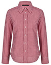 M8300L Ladies’ Gingham Check Long Sleeve Shirt (Embroidered Logo Left Chest)