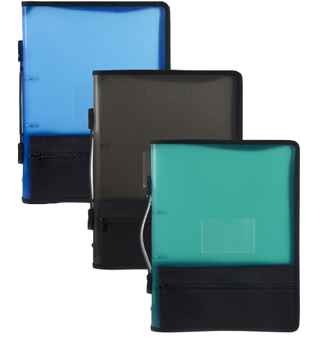 Marbig Zipper Binder With Extra Storage A4 2 O-Ring 25mm