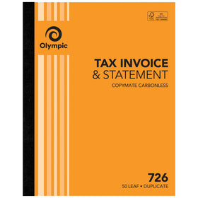 Olympic No.726 Carbonless Duplicate Invoice/Statement Book